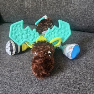 Lamaze Plush Moose with Teal and Yellow Accents